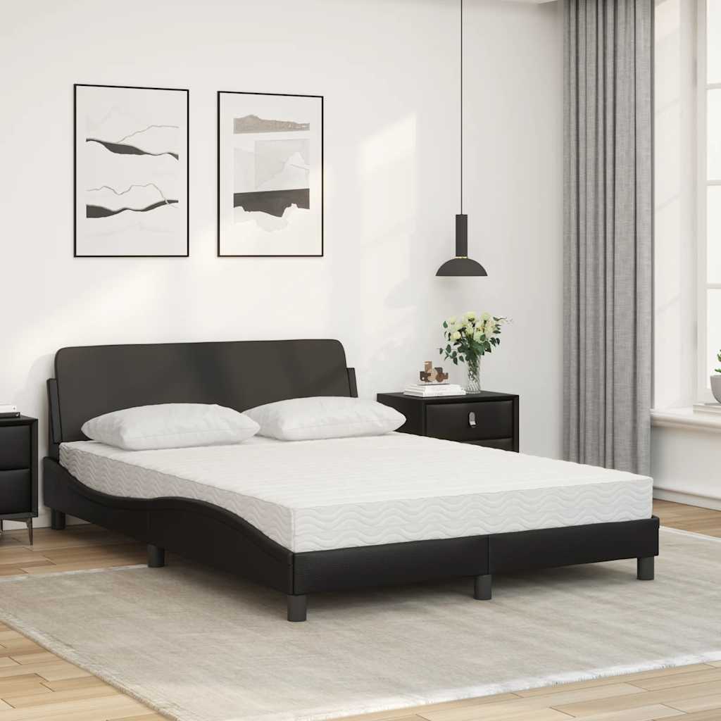 Bett mit Matratze "Dover" Schwarz 140x200 cm Kunstleder