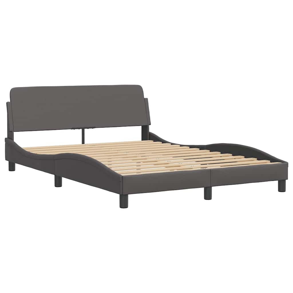 Bett mit Matratze "Dover" Grau 140x200 cm Kunstleder