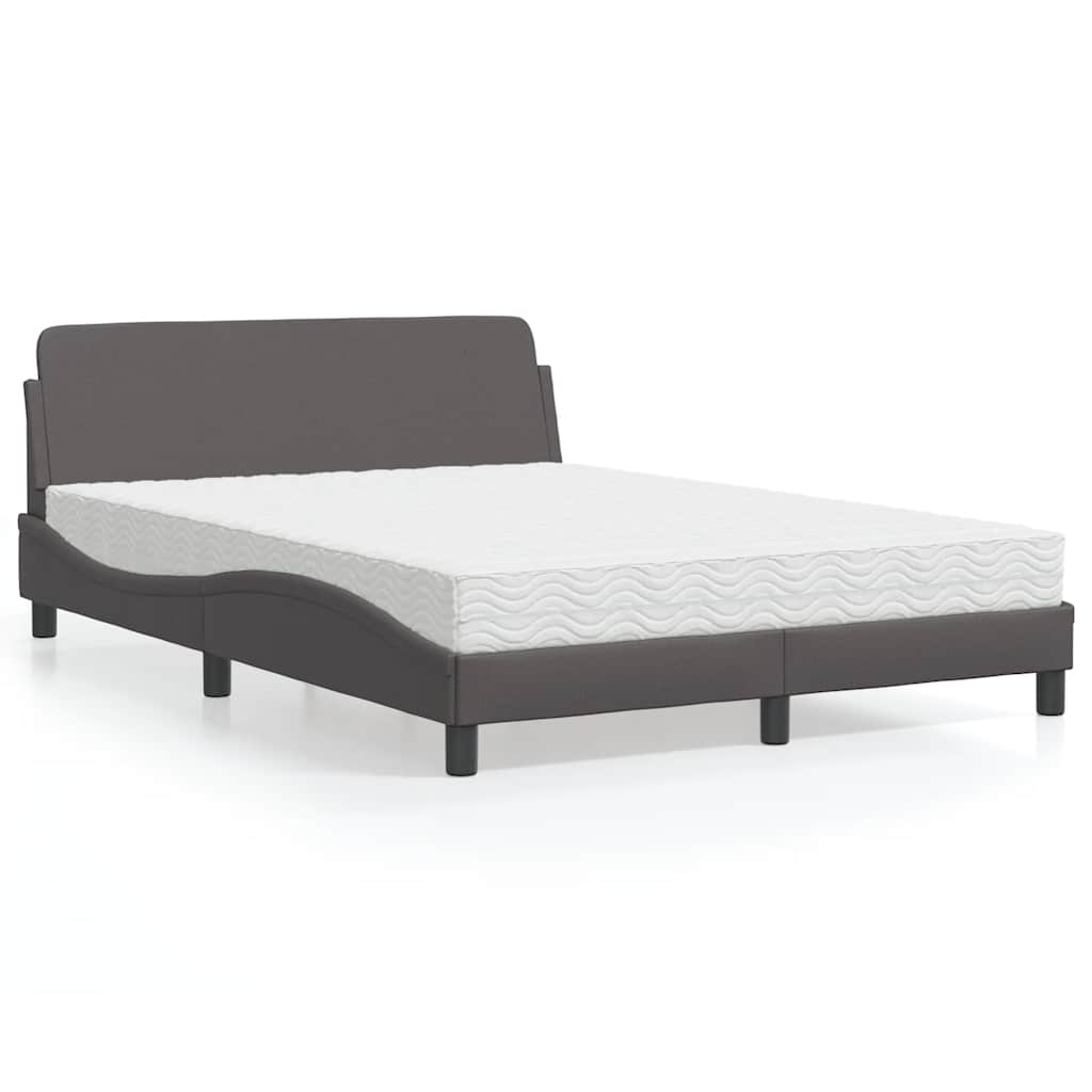 Bett mit Matratze "Dover" Grau 140x200 cm Kunstleder