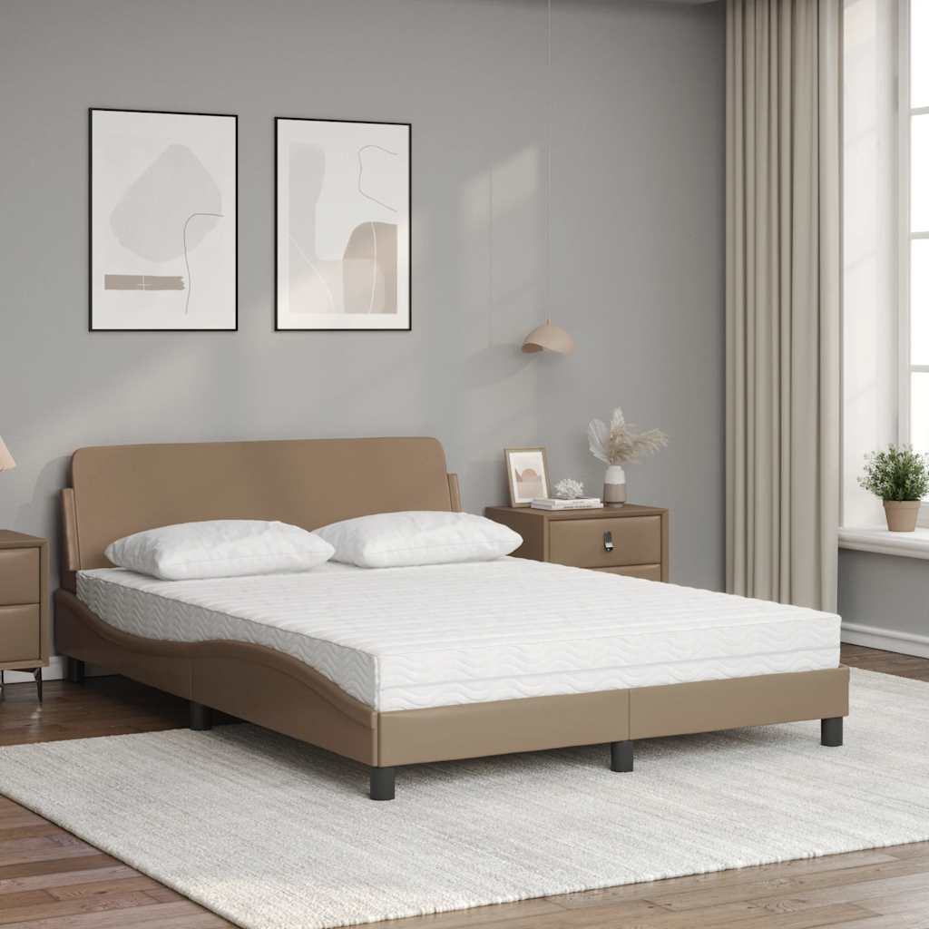 Bett mit Matratze "Dover" Cappuccino-Braun 140x200 cm Kunstleder