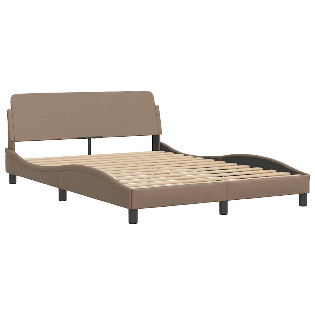 Bett mit Matratze "Dover" Cappuccino-Braun 140x200 cm Kunstleder
