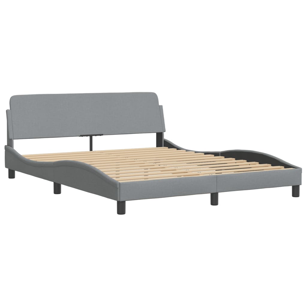 Bett mit Matratze "Dover" Hellgrau 160x200 cm Stoff