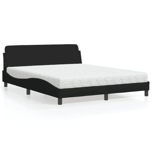 Bett mit Matratze "Dover" Schwarz 160x200 cm Stoff