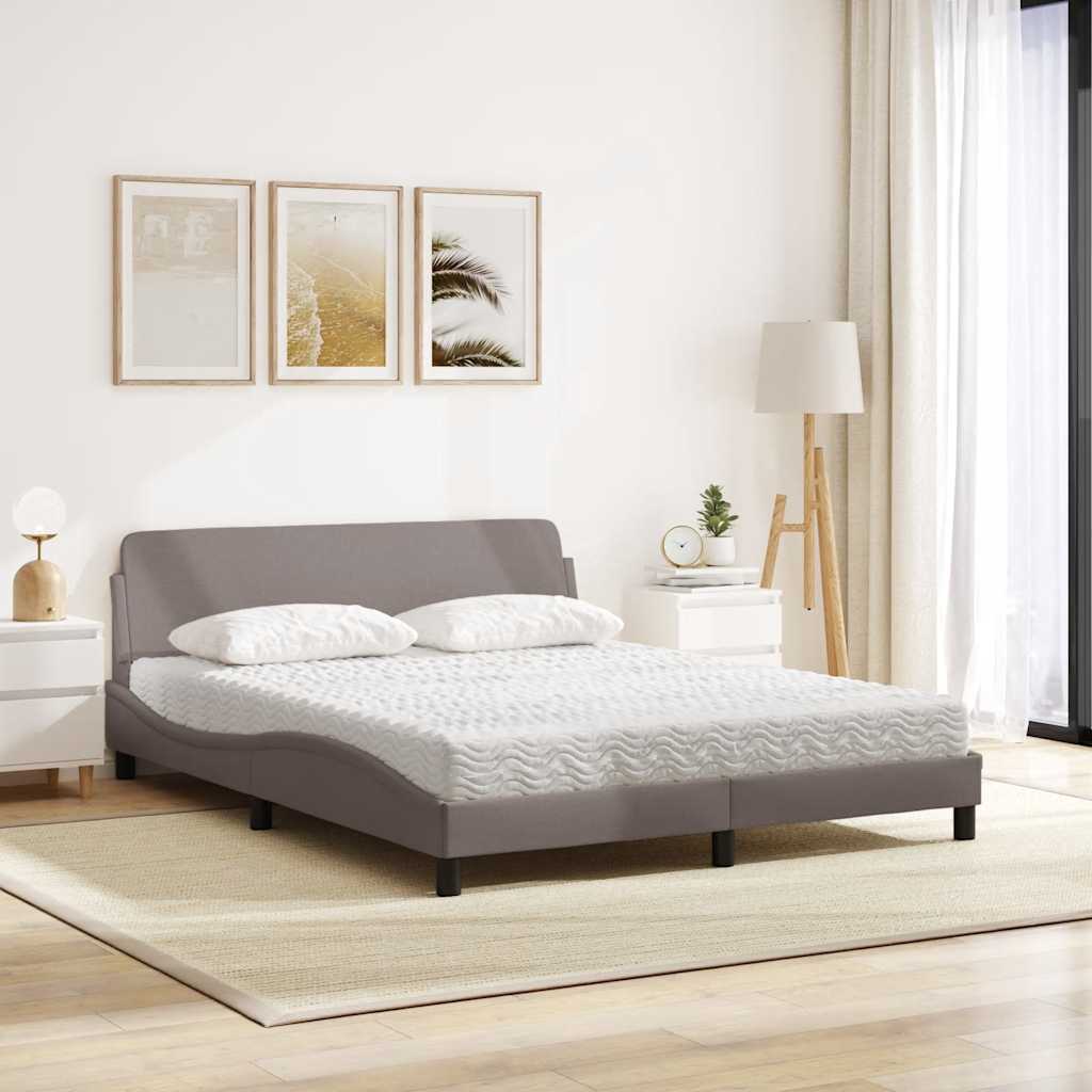 Bett mit Matratze "Dover" Taupe 160x200 cm Stoff