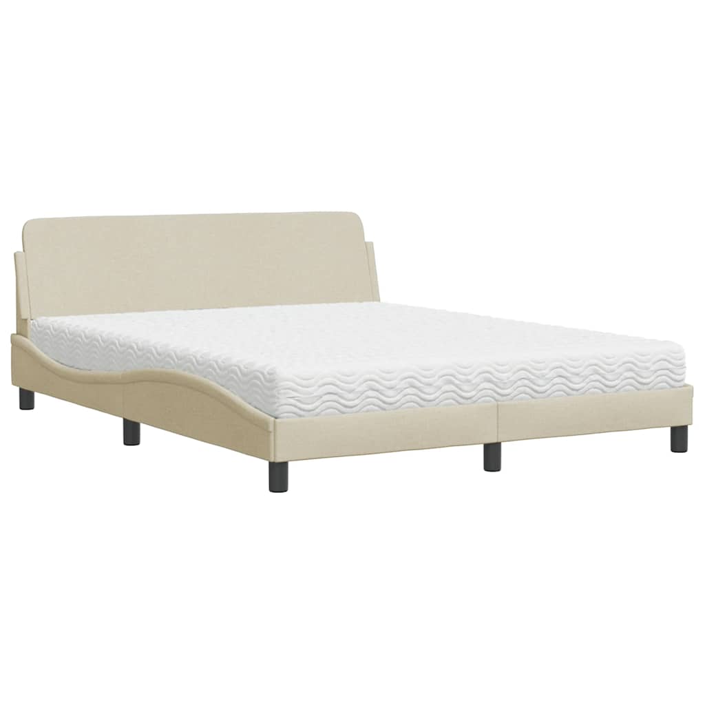 Bett mit Matratze "Dover" Creme 160x200 cm Stoff