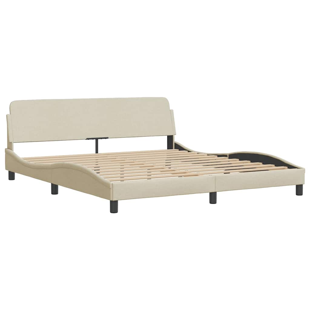Bett mit Matratze "Dover" Creme 160x200 cm Stoff