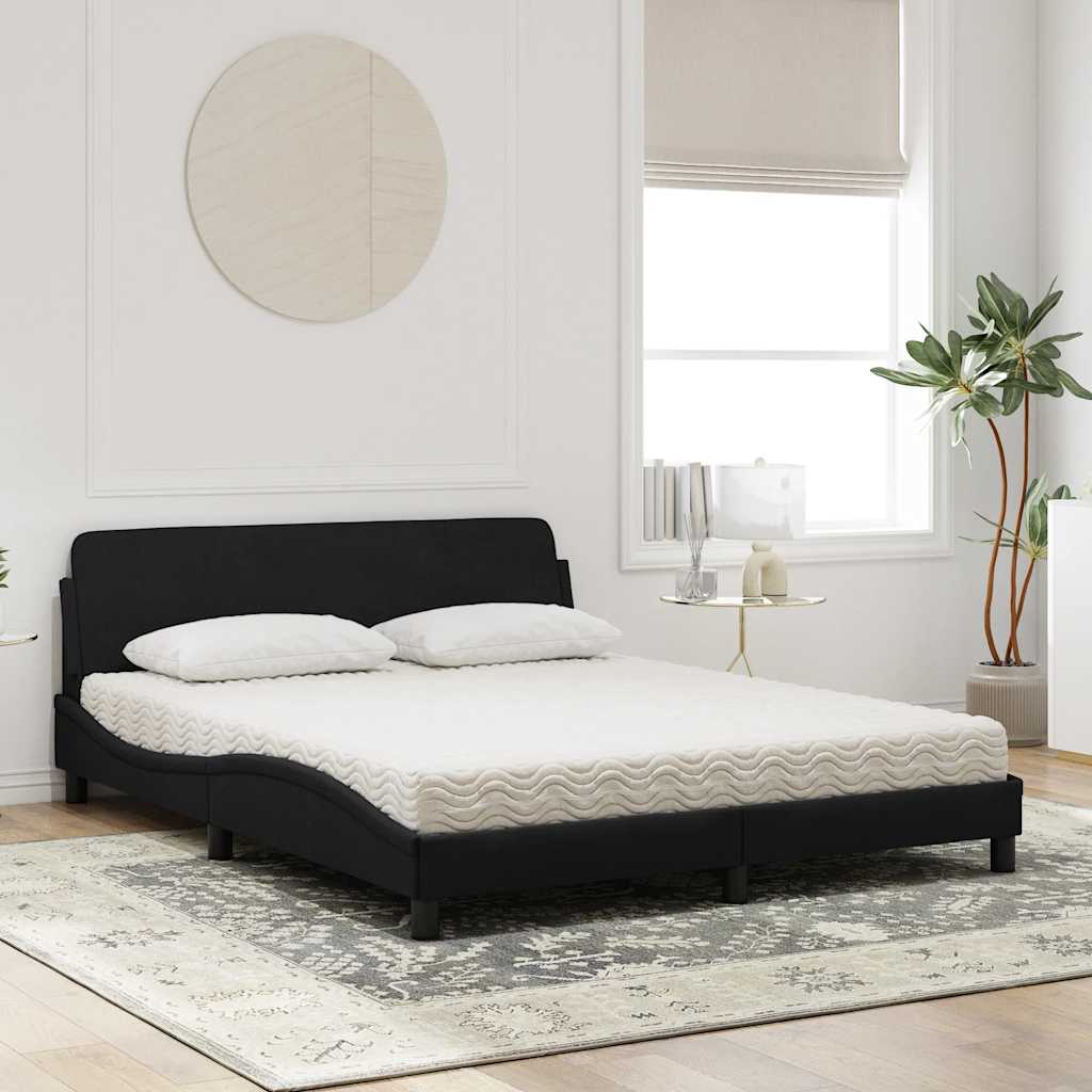 Bett mit Matratze "Dover" Schwarz 160x200 cm Samt