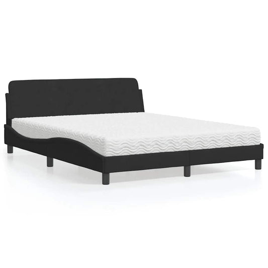 Bett mit Matratze "Dover" Schwarz 160x200 cm Samt