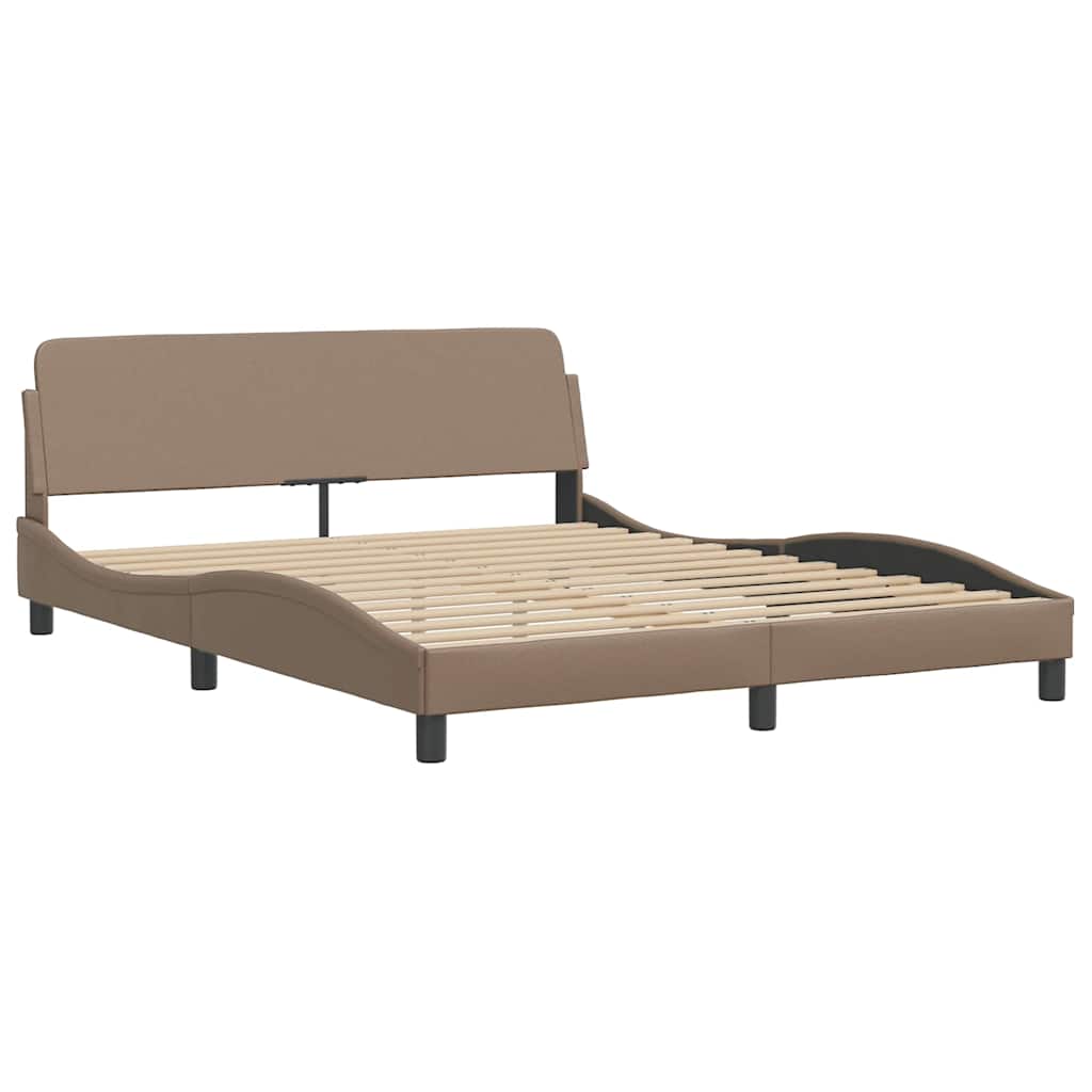 Bett mit Matratze "Dover" Cappuccino-Braun 160x200 cm Kunstleder