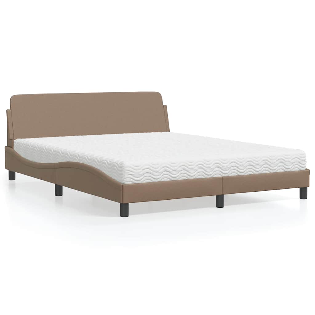 Bett mit Matratze "Dover" Cappuccino-Braun 160x200 cm Kunstleder