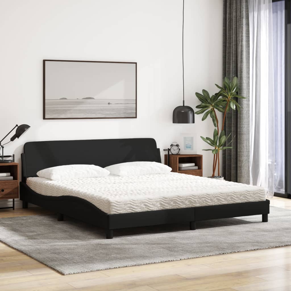 Bett mit Matratze "Dover" Schwarz 180x200 cm Stoff