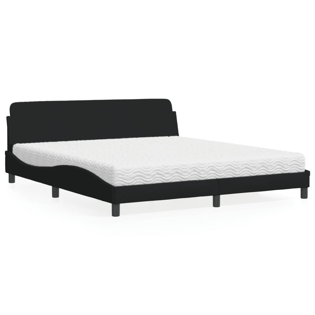 Bett mit Matratze "Dover" Schwarz 180x200 cm Stoff