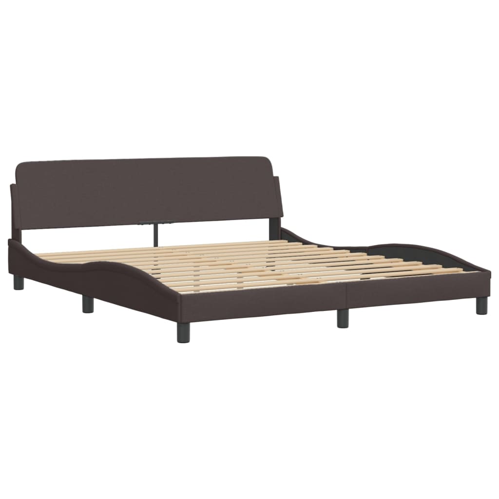 Bett mit Matratze "Dover" Dunkelbraun 180x200 cm Stoff