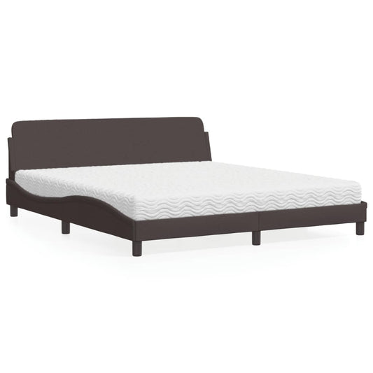 Bett mit Matratze "Dover" Dunkelbraun 180x200 cm Stoff