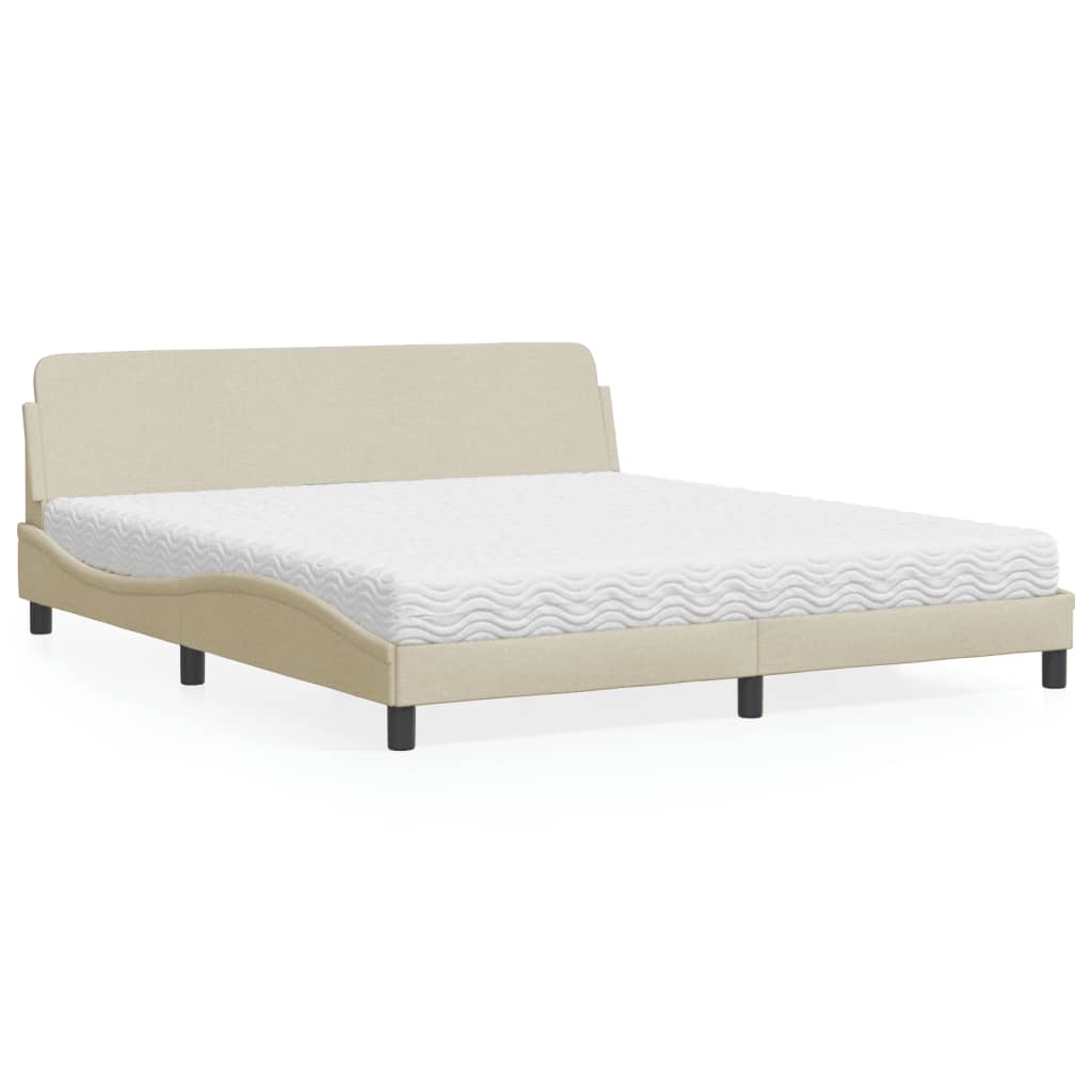 Bett mit Matratze "Dover" Creme 180x200 cm Stoff