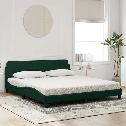 Bett mit Matratze "Dover" Dunkelgrün 180x200 cm Samt