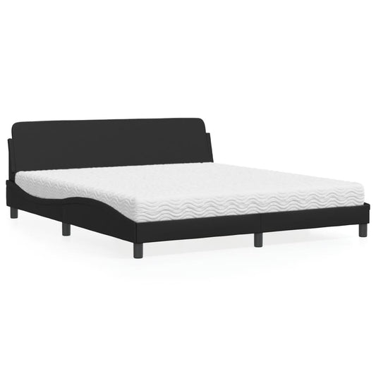 Bett mit Matratze "Dover" Schwarz 180x200 cm Kunstleder