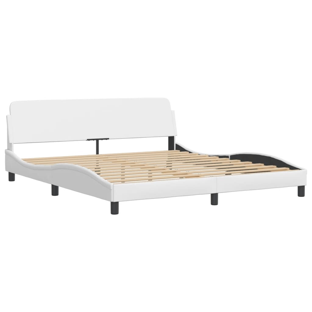 Bett mit Matratze "Dover" Weiß 180x200 cm Kunstleder