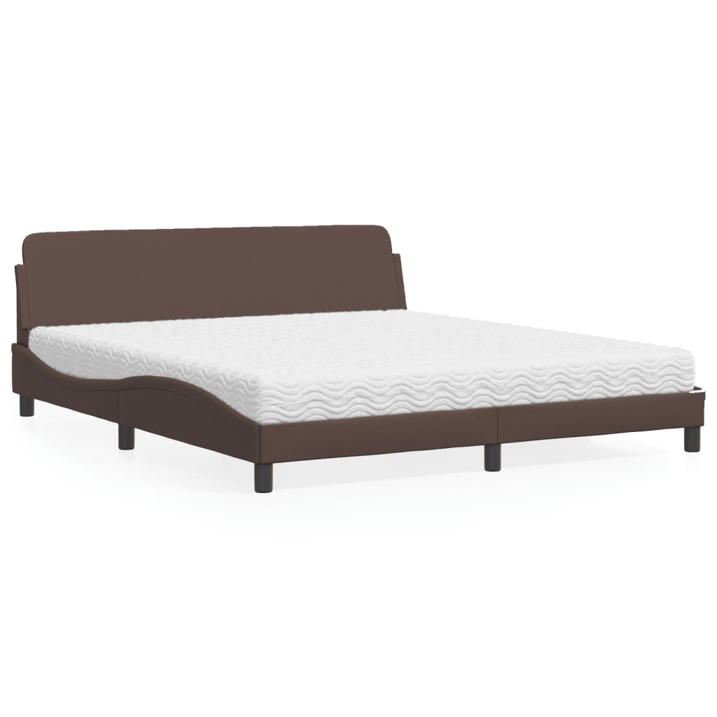 Bett mit Matratze "Dover" Braun 180x200 cm Kunstleder