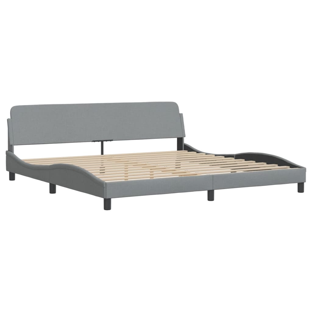 Bett mit Matratze "Dover" Hellgrau 200x200 cm Stoff