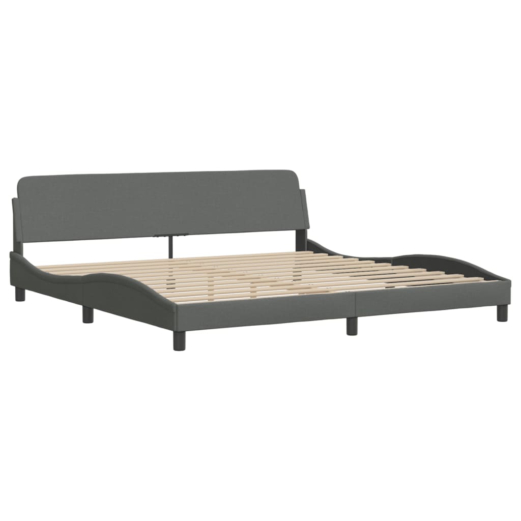 Bett mit Matratze "Dover" Dunkelgrau 200x200 cm Stoff