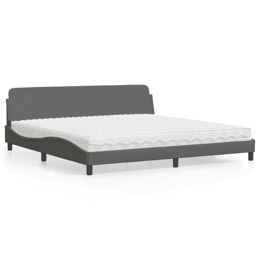 Bett mit Matratze "Dover" Dunkelgrau 200x200 cm Stoff