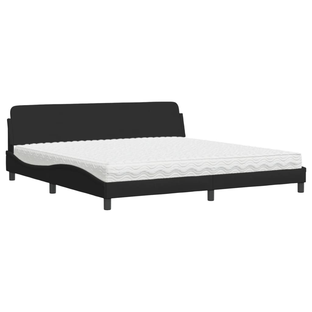 Bett mit Matratze "Dover" Schwarz 200x200 cm Stoff