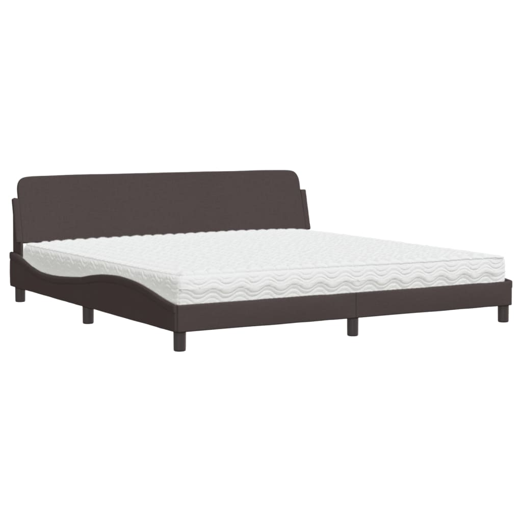 Bett mit Matratze "Dover" Dunkelbraun 200x200 cm Stoff