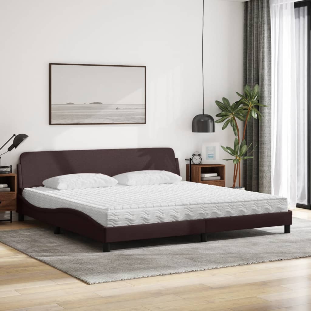 Bett mit Matratze "Dover" Dunkelbraun 200x200 cm Stoff