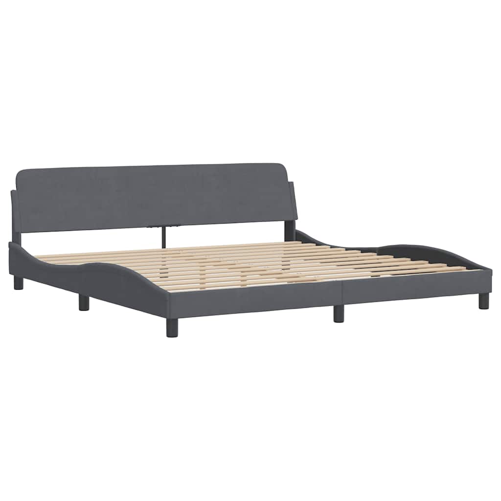 Bett mit Matratze "Dover" Dunkelgrau 200x200 cm Samt