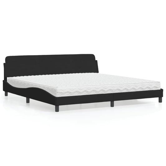 Bett mit Matratze "Dover" Schwarz 200x200 cm Samt