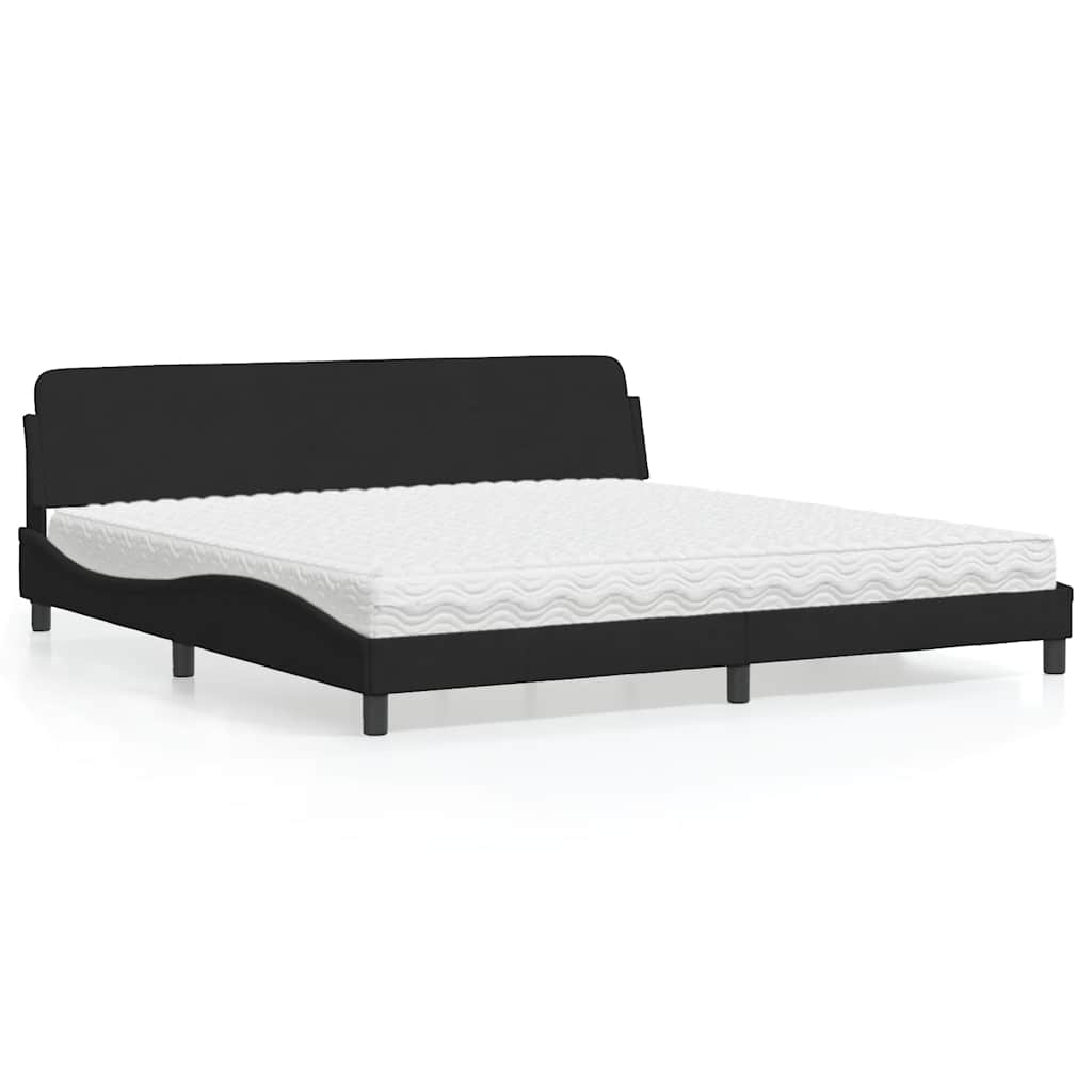 Bett mit Matratze "Dover" Schwarz 200x200 cm Samt