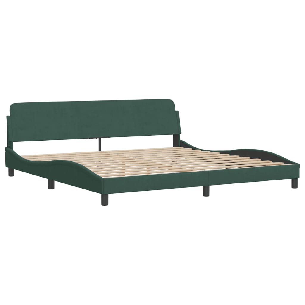 Bett mit Matratze "Dover" Dunkelgrün 200x200 cm Samt