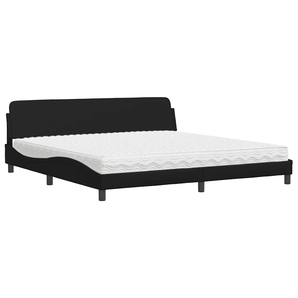 Bett mit Matratze "Dover" Schwarz 200x200 cm Kunstleder