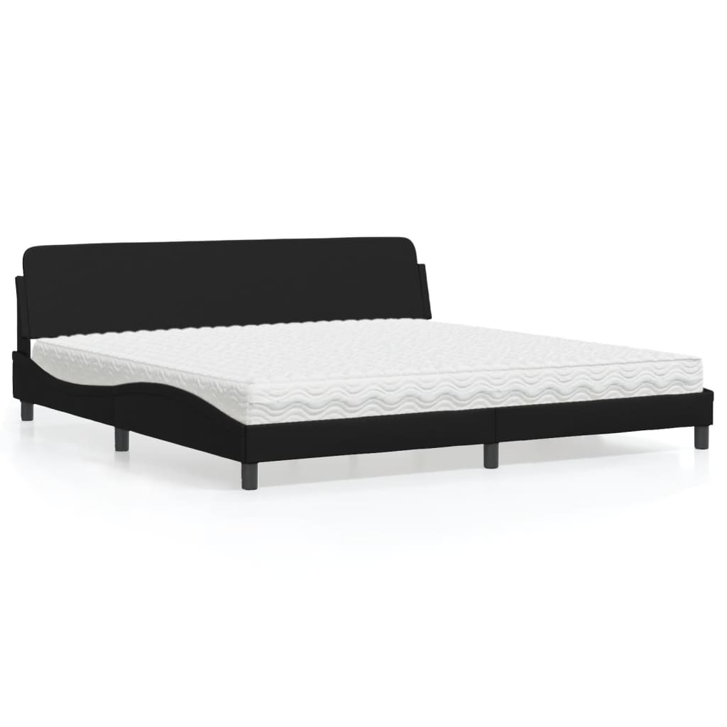 Bett mit Matratze "Dover" Schwarz 200x200 cm Kunstleder