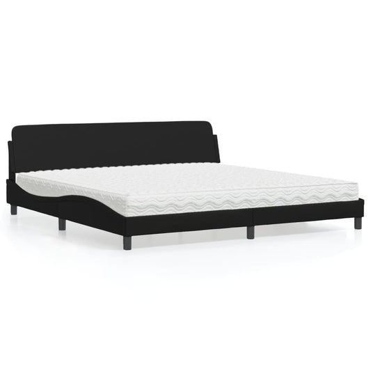 Bett mit Matratze "Dover" Schwarz 200x200 cm Kunstleder