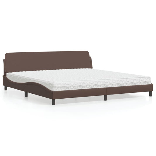 Bett mit Matratze "Dover" Braun 200x200 cm Kunstleder