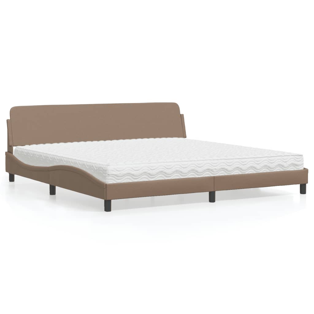 Bett mit Matratze "Dover" Cappuccino-Braun 200x200 cm Kunstleder
