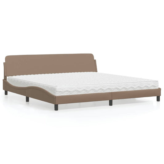 Bett mit Matratze "Dover" Cappuccino-Braun 200x200 cm Kunstleder