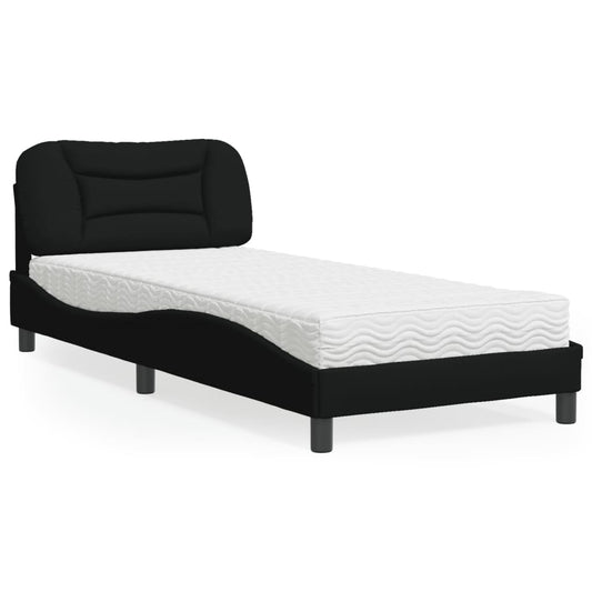 Bett mit Matratze "Hvar" Schwarz 80x200 cm Stoff