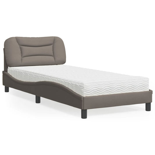 Bett mit Matratze "Hvar" Taupe 80x200 cm Stoff