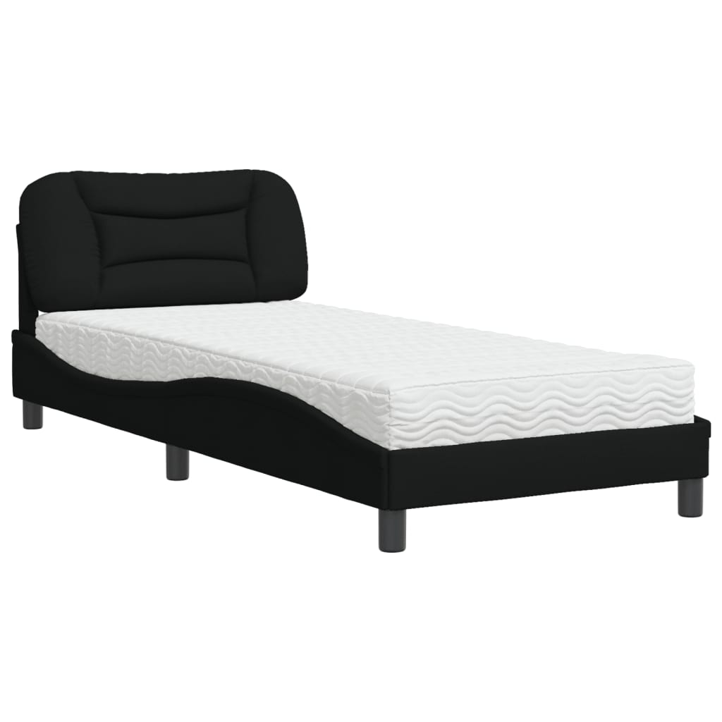 Bett mit Matratze "Hvar" Schwarz 90x190 cm Stoff