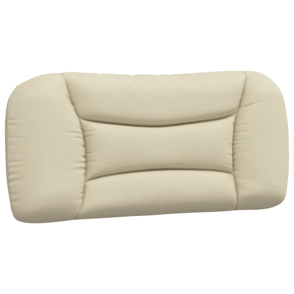 Bed with mattress cream 90x190 cm fabric