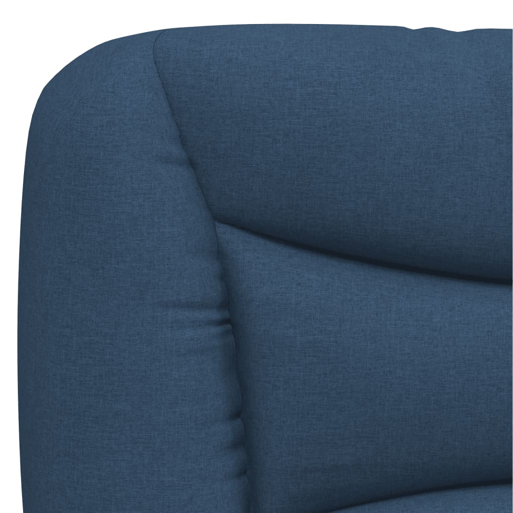 Bed with mattress blue 90x190 cm fabric