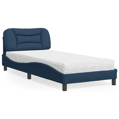 Bett mit Matratze "Hvar" Blau 90x190 cm Stoff
