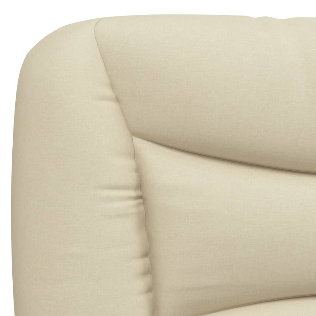Bed with mattress cream 90x200 cm fabric