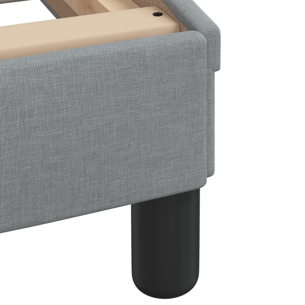 Bed with mattress light grey 100x200 cm fabric