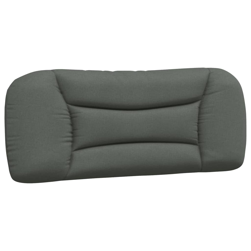 Bed with mattress dark grey 100x200 cm fabric