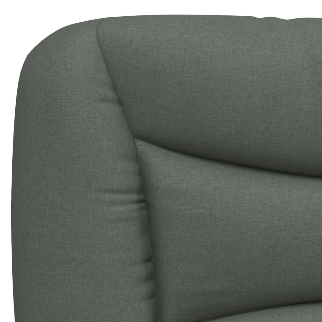 Bed with mattress dark grey 100x200 cm fabric