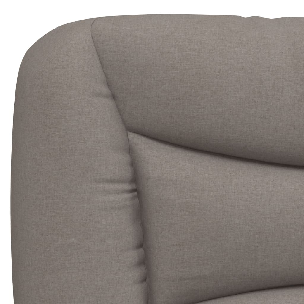 Bed with mattress taupe 100x200 cm fabric
